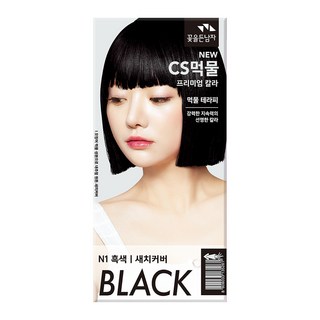 꽃을든남자 CS 먹물 헤어칼라 새치 커버용 염모제, N1흑색, 1개