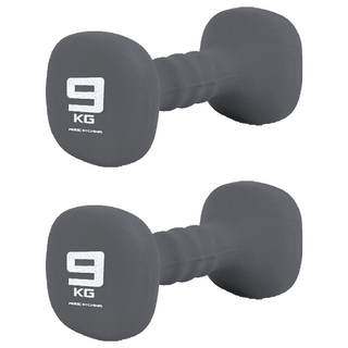 韓國 iWANNA 氯丁橡膠方形啞鈴 灰色, 9kg, 2個