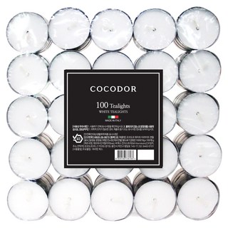 COCODOR 珂珂朵爾 白色小茶蠟燭, 白色, 10g, 100個