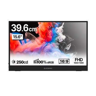 Elecsync FHD 便攜式螢幕, 39.6cm, S15A(黑色)