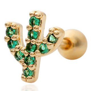 女款 14K金針仙人掌耳環 RS699