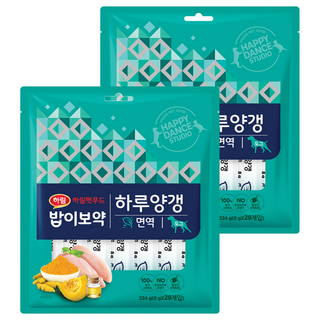 하림펫푸드밥이보약 강아지 하루양갱 파우치, 면역, 224g, 2개