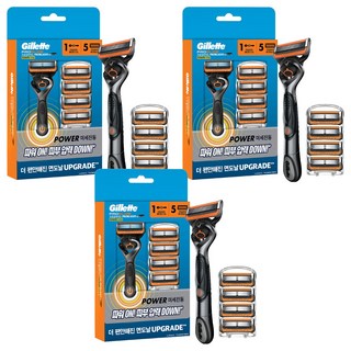 Gillette 吉列 正品 ProGlide 動力刮鬍刀握把 + 5入刀片組, 3套