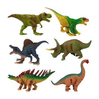 仿真恐龍動物模型6件組 小 硬材質 全塑膠, 1組