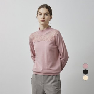 Olivia Lauren 女款半高領蕾絲拼接套頭針織衫 VOBBL4W9211