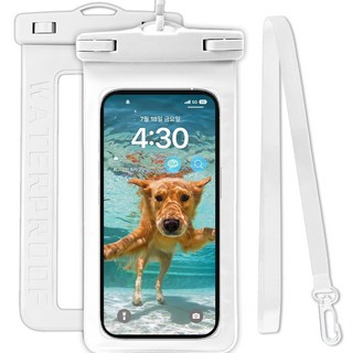 NUART 四重鎖定手機玩水防水袋 + 頸掛繩, 1個, 白色,白色