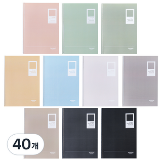 탐사 원링 심플 뮤트 컬러 스프링 노트, 혼합색상, 40개