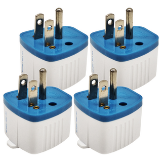 POWER BULL 動力公牛 萬國轉換插頭 適用插座與轉換方式 台灣三腳接地 15A 1650W, 4.9cm, 4個, 白色