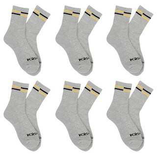K2 Safety 運動Crox Socks Socks 6雙套組, 灰色