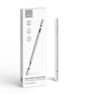 morac 兩點電容式超細觸控筆 MR-TP-03, 白色, 1入
