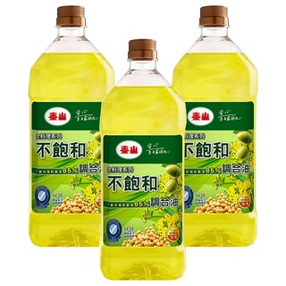 泰山 不飽和健康調合油, 不添加棕梠油, 精選高級植物油, 冷壓初榨橄欖油, 不飽和脂肪酸84%, 耐高溫低油煙, 2L, 3瓶