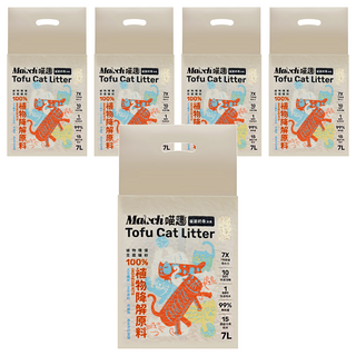 Maoch 喵趣 消臭豆腐貓砂 1.5mm, 7L, 2.8kg, 5包, 奶香