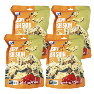 PHI LONG 辣鹹蛋黃口味魚皮, 4包