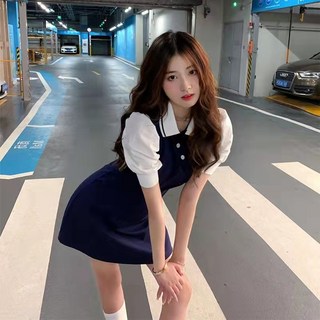 PEONIST 學院風Polo迷你連身裙 含大尺碼, 單一顏色