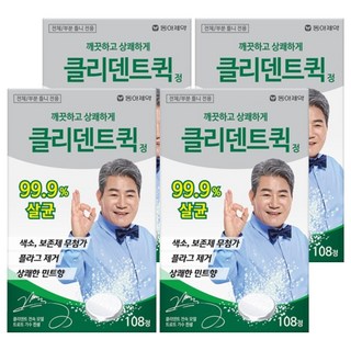 클리덴트 퀵 정 틀니세정제, 108개입, 4개