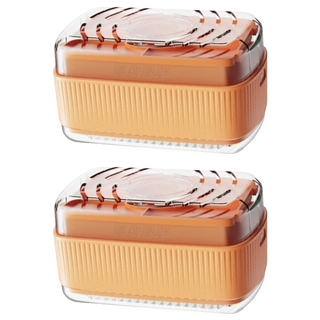 葉子小舖 肥皂起泡盒洗衣刷, 粉橘, 2個