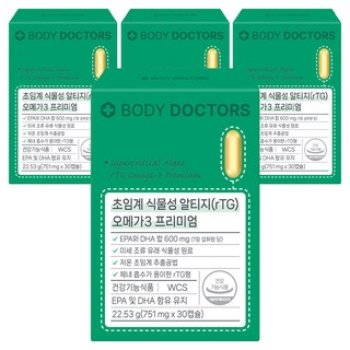 바디닥터스 초임계 식물성 알티지 오메가3 프리미엄, 30정, 4개
