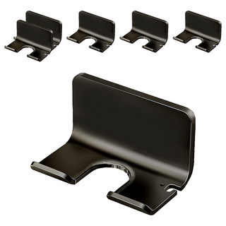 FAmILyLIFE 生活 簡約風航太鋁免打孔吹風機收納架 免釘膠款 A-229-BK, 極簡黑, 6個