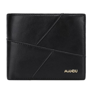 MANDU漫度 義式經典 防RFID盜刷拼接男士 超細纖維