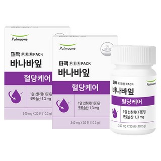 풀무원건강생활 혈당케어 바나바잎추출물 혈당보조제, 30정, 2개