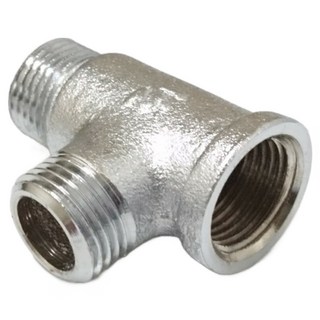 新多多小舖 PT三通(有通) 2個一組 四分內牙接頭, 銀色