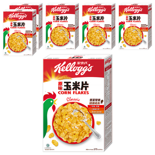 Kellogg's 家樂氏 CORN FLAKES 公雞玉米片 原味 低脂高纖 8種維生素 無香料及色素, 275g, 6盒