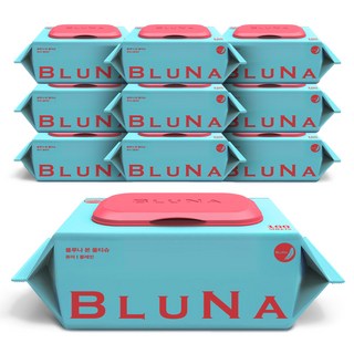 블루나 본 퓨어 저자극 물티슈 캡형, 10개, 100매, 40g