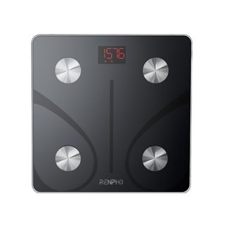 Renpho 智能體組成體脂計,藍牙連接APP記錄,多使用者模式,精準測量體重體脂, ES CS20M, 黑, 1台