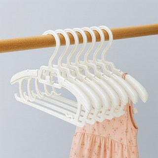 재니홈 길이조절 유아 옷걸이 세트, 화이트, 10개