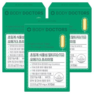 바디닥터스 초임계 식물성 알티지 오메가3 프리미엄, 30정, 3개