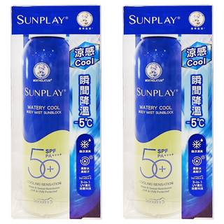 曼秀雷敦SUNPLAY防曬噴霧酷涼清爽 SPF50+高係數 清爽不黏膩 戶外防曬首選, 165ml, 2罐