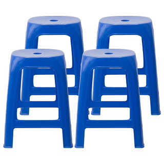 豪華點心椅 塑膠椅 夜市椅 28.5 x 28.5 x 47.5cm 4個, 藍色, 1組