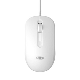 INTOPIC 光學有線靜音滑鼠 白色 MS-Q107-W 辦公室適用