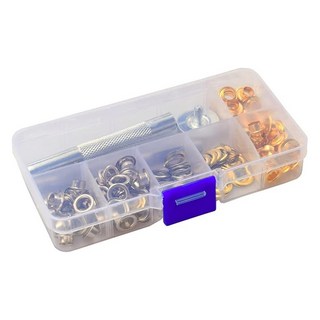 扣眼Set 4種扣眼各50入+工具套組 黃銅材質, 多色, 1盒