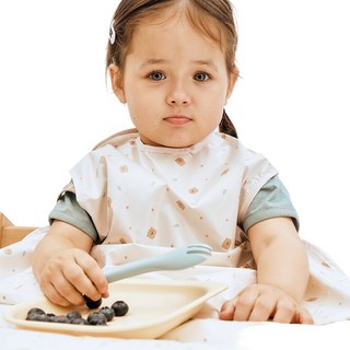 babyclo 多功能防水無袖圍兜 拉鍊款 6個月~3歲適用, 米色泰迪熊款, 1件, 1件