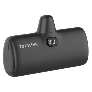TOTOLINK 快充直插式行動電源 iPuppy5000L, 4900mAh大電量, LED電量顯示, 炫黑色