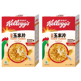 Kellogg's 家樂氏 CORN FLAKES 公雞玉米片 蜂蜜玉米片, 豐富營養 健康成長, 含8種維生素, 無香料與色素, 180g, 2盒