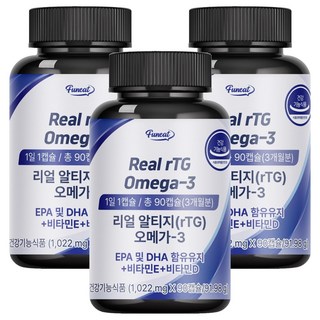 Funeat Real rTG Omega 3膠囊, 90顆, 3罐