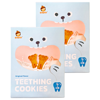 CHOKO 俏菓 原味磨牙餅, 7個月以上寶寶適用, 5g x 10包入, 原味, 50g, 2盒