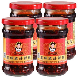 老干媽 風味雞油辣椒, 210g, 4罐