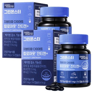 그린몬스터 지방타파 다이어트 칼로아웃 잔티젠+, 14정, 2개