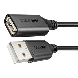 CODEWAY USB 2.0 480Mbps 公對母 高速傳輸延長線, 黑色, 5m, 1條