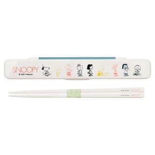 Skater 無聲塑膠筷子 附收納盒, 史努比, 筷子 + 收納盒, 1組