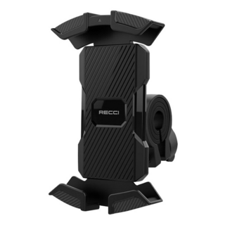 Recci 四角防護 RHO-C33 機車支架 車龍頭把 適用4.7-6.8吋手機 360°旋轉, 黑色