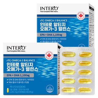 INTERO rTG Omega 3平衡魚油膠囊, 90顆, 2盒