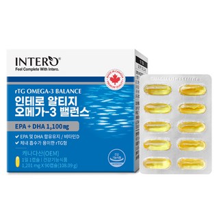 INTERO rTG Omega 3平衡魚油膠囊, 90顆, 1盒