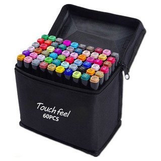 Touch feel 雙頭酒精油性麥克筆套組 學生設計, 60色, 1組