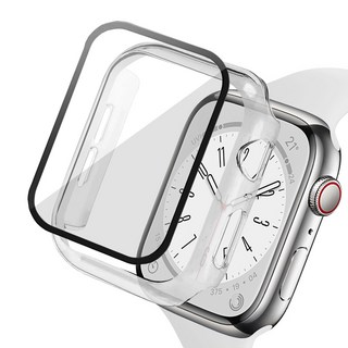 LuA lovel Apple Watch 螢幕保護鋼化玻璃全覆蓋保護殼, 透明