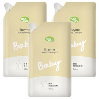nac nac 酵素嬰兒洗衣精補充包, 1.1L, 3包