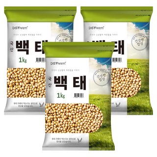 건강한밥상 국산 백태, 1kg, 3개
